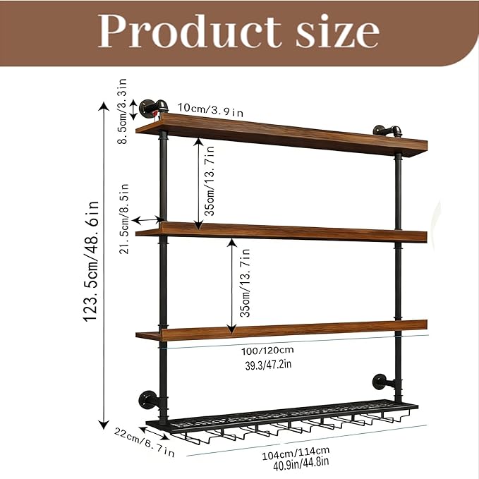 31.4in Wall Mounted Wine Rack - Image 2