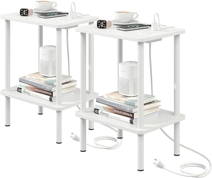 Apicizon 2 Tier End Table Set of 2, Small Side Table by APICIZON