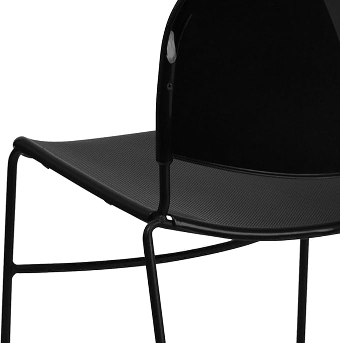 Flash Furniture HERCULES Series 880 lb. Capacity Black Ultra-Compact Stack Chair - Image 9