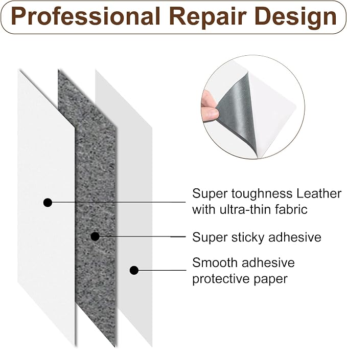 Numola Leather Repair Patch 8×11 inch Self-Adhesive Leather Repair Tape - Image 3