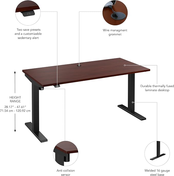 Bush Business Furniture 60-inch Electric Height Adjustable Standing Desk - Image 7