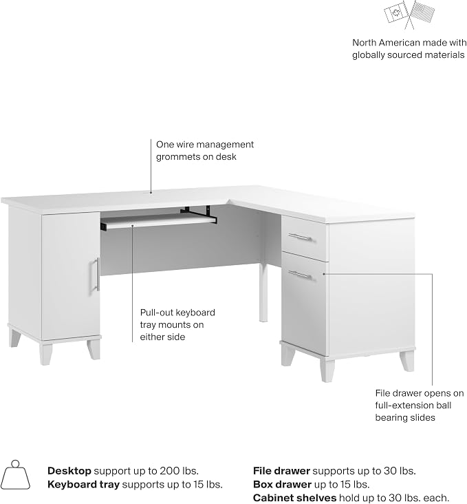 Bush Home 60-Inch L-Shaped Desk - Image 8