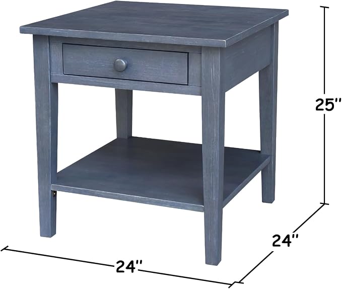 IC INTERNATIONAL CONCEPTS Spencer Gray Wood End Table - Image 3
