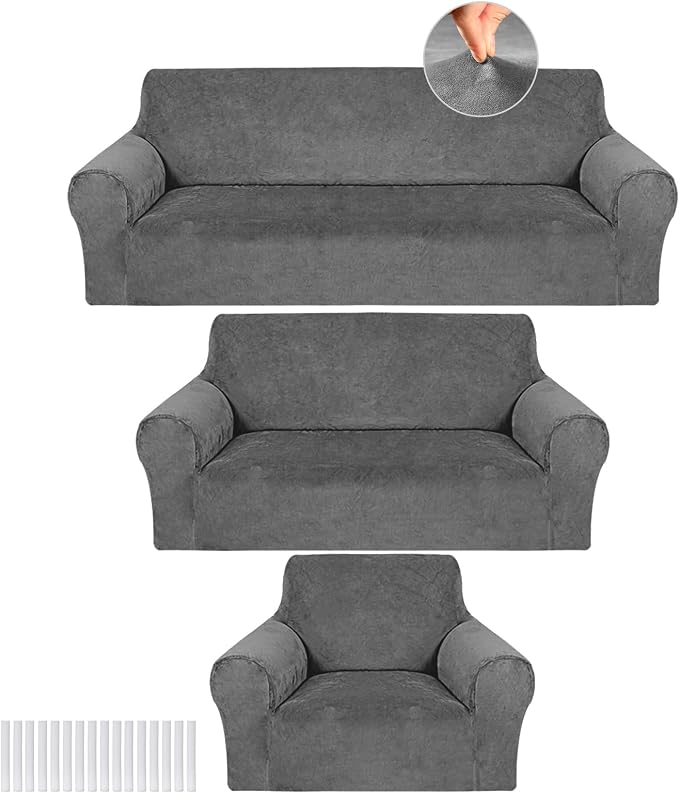 Peryiter 3 Pcs Couch and Loveseat Covers Set Sofa Cover by Peryiter