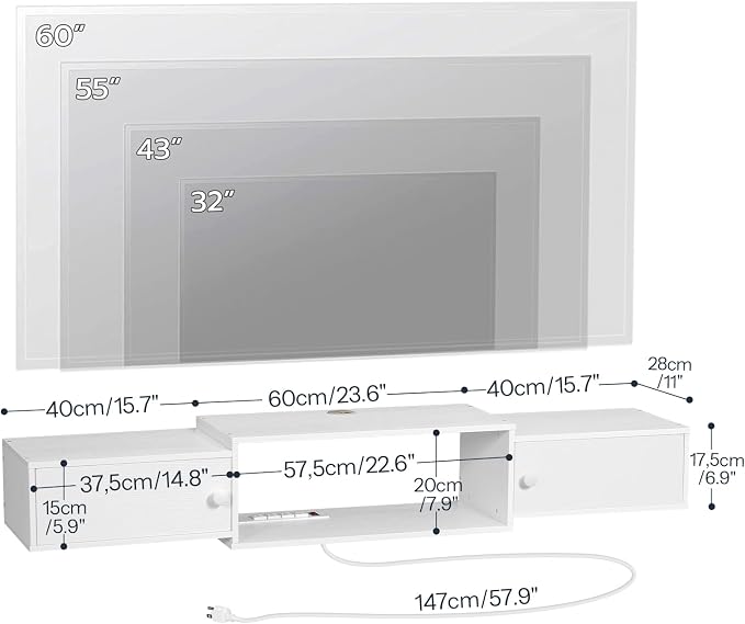 HOOBRO 55" Floating TV Stand - Image 2