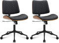 Home Office Chair No Arms with Wheels, Adjustable Height Small Desk Chair by BERYTH