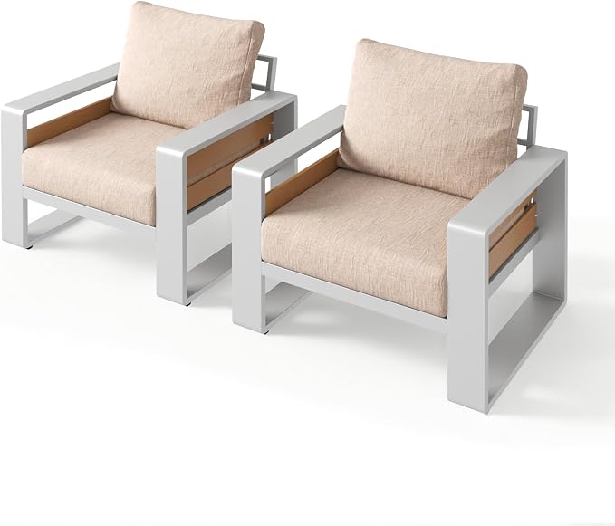 Aoxun Aluminum Patio Furniture Set, 2 Piece Luxury Outdoor Sectional - Image 8
