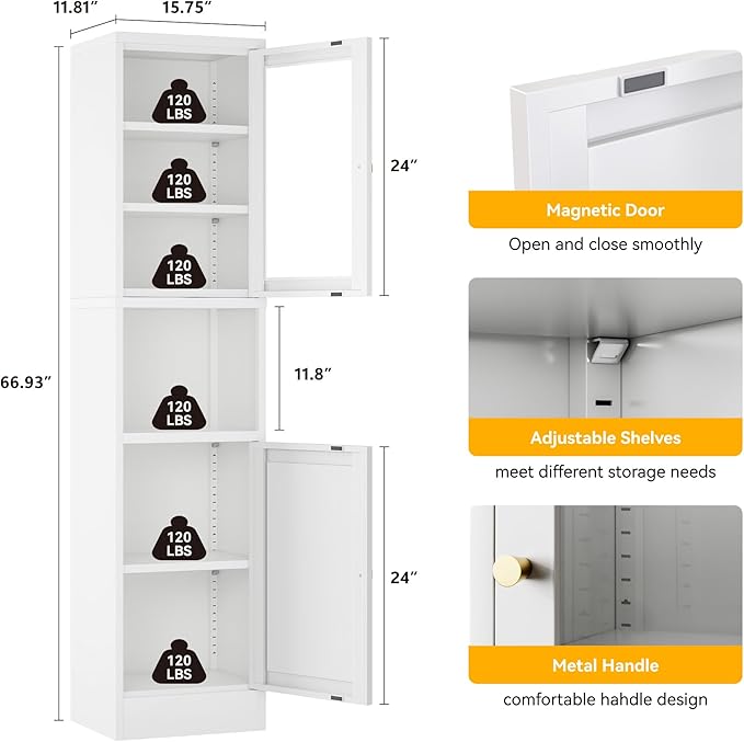 YAUWOH Metal Storage Cabinet - Image 3