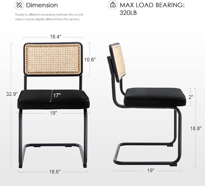 Zesthouse Natural Rattan Dining Chairs Set of 2, Modern Dining Room Chairs - Image 2