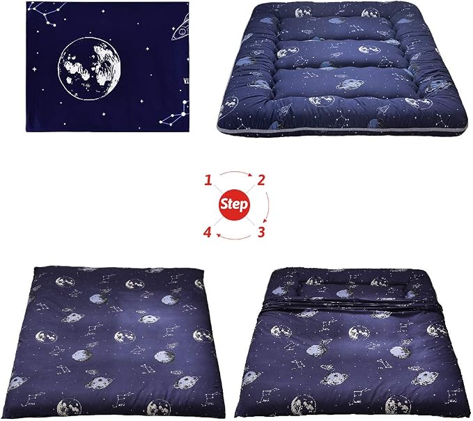 MAXYOYO Navy Space Adventure Japanese Floor Futon Mattress, Thicken Tatami Mat - Image 8