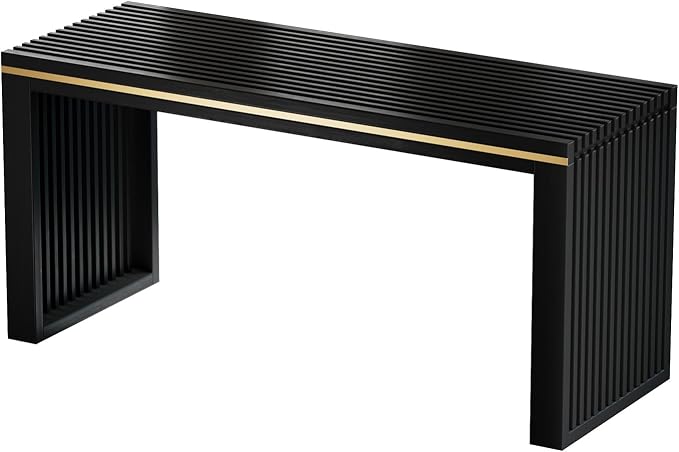 Bamboo Indoor Long Dining Bench, Outdoor Modern Wood Benches 35 Inch Bamboo by Unknown