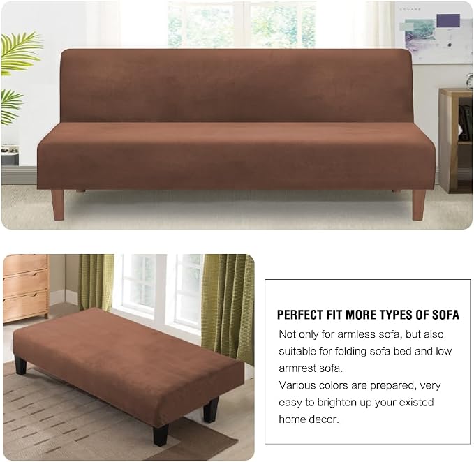 H.VERSAILTEX Real Velvet Futon Cover Armless Sofa Covers Sofa Bed Covers - Image 5