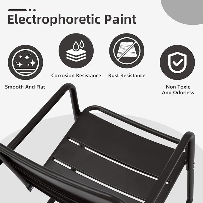MELLCOM Patio Chairs Set of 2, Small Patio Furniture Set - Image 6