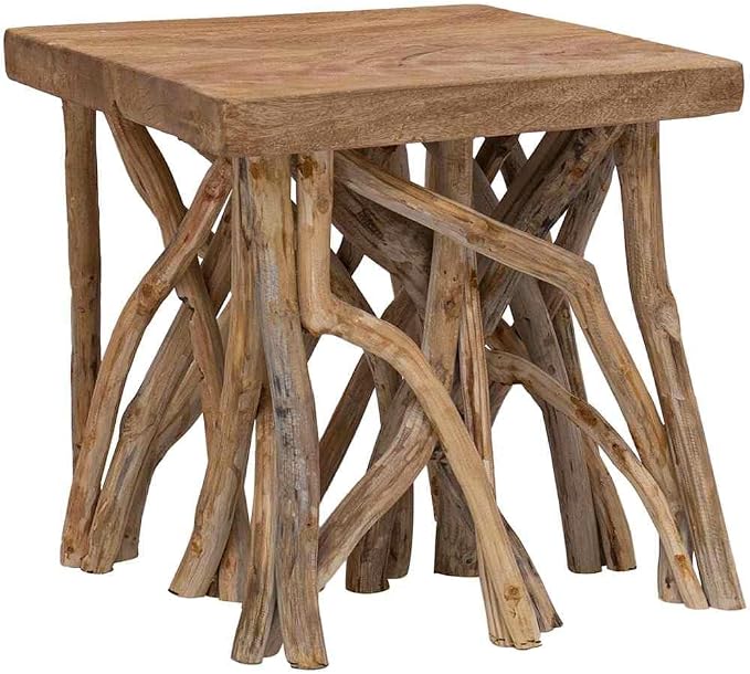 Coffee Table Brown Mixed Recycled Wood Small Rustic Living Room Table Durable by Unknown