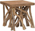 Coffee Table Brown Mixed Recycled Wood Small Rustic Living Room Table Durable by Unknown