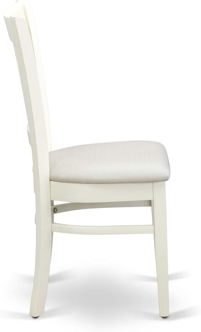 East West Furniture ANVA5-LWH-C 5 Piece Dining Room Table Set Includes a Round - Image 7
