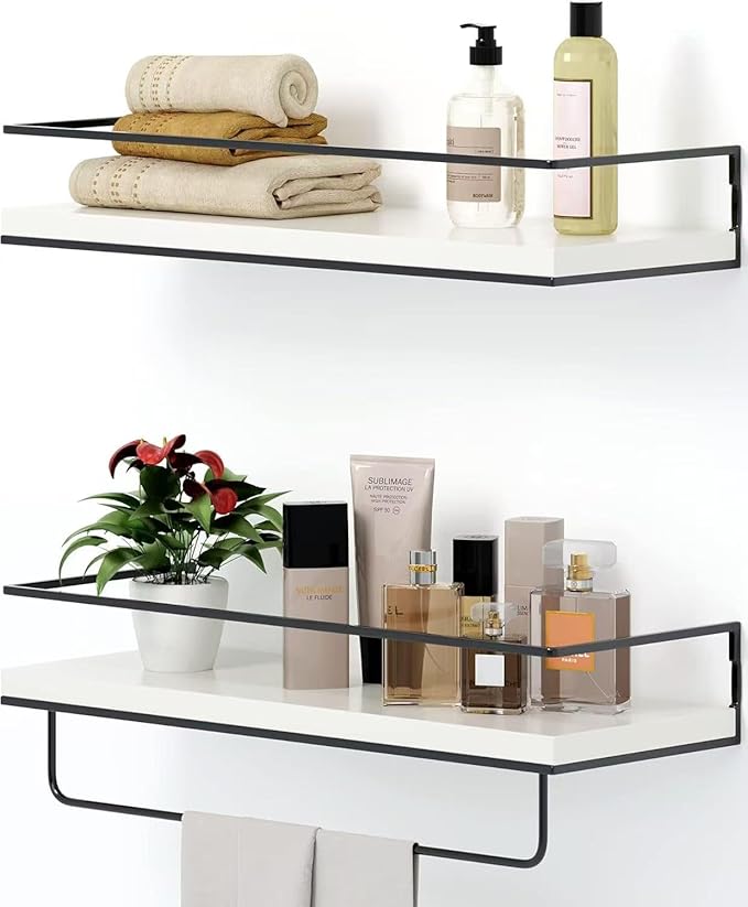 Shario White Floating Shelves by Shario
