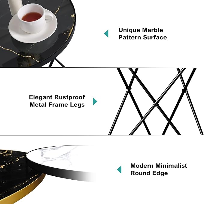 HLR Modern Round Side Table, End Table - Image 3