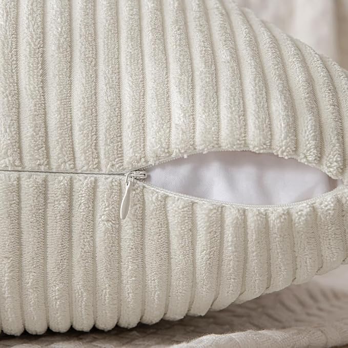 MIULEE Beige Decorative Lumbar Throw Pillow Covers 12x20 Inch - Image 3
