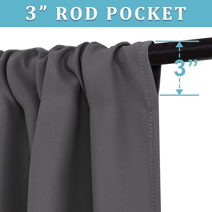 RYB HOME Blackout Curtains for Bedroom 102 inches Long, Privacy Thermal - Image 3