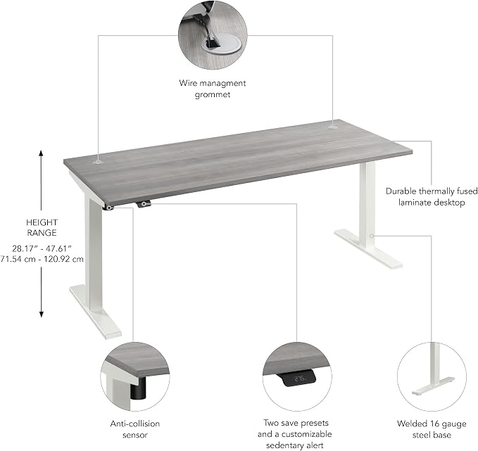 Bush Business Furniture 72-inch Electric Height Adjustable Standing Desk - Image 7