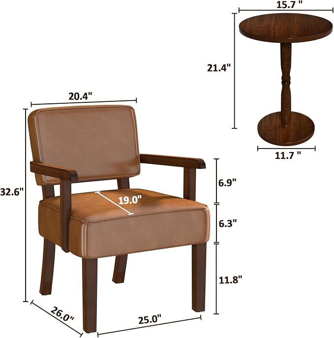 FAGAGA Accent Chair, PU Leather Living Room Chairs Oversize - Image 2
