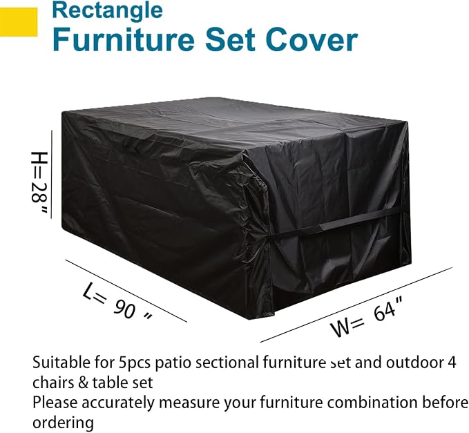 Patio Conversation Set Cover Patio Furniture Set Cover Outdoor Sectional Sofa - Image 3