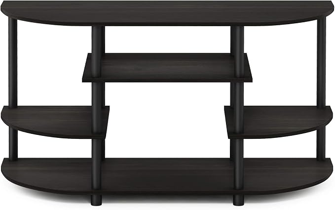 Furinno JAYA Simple Design Corner TV Stand, Espresso/Black - Image 7