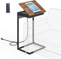 sthmec C Shaped End Table with Charging Station, 45° Tiltable Adjustable Flip by Unknown