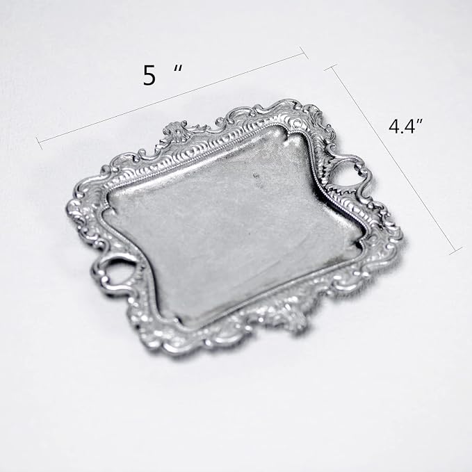 Funly mee Antique Trinket Dish Vintage Metal Jewelry Tray, Ring Holder - Image 2