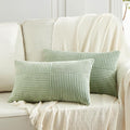 Fancy Homi 2 Packs Sage Green Lumbar Decorative Throw Pillow Covers 16x28 Inch by Fancy+Homi