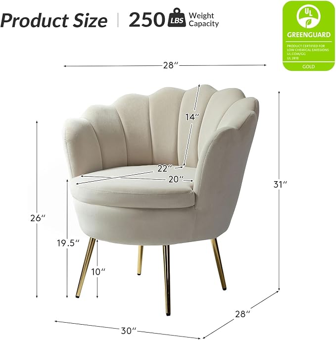 HULALA HOME Modern Velvet Accent Chair - Image 2