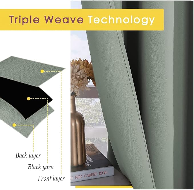 NICETOWN Modern Blackout Curtains Noise Reducing, Thermal Insulated and Privacy - Image 4