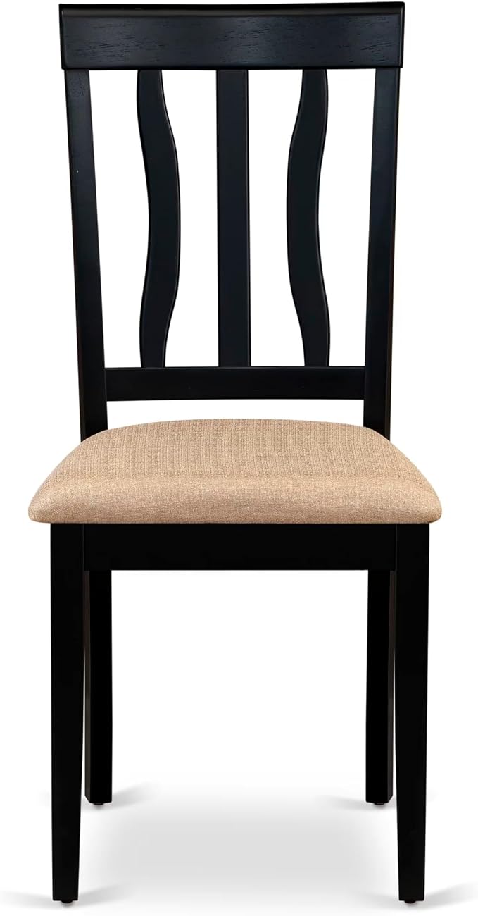 East West Furniture ANC-BLK-C Antique Dining Chairs - Image 4