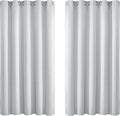Yakamok Greyish White Curtains for Bedroom, Grommet Thermal Insulated Room by Yakamok