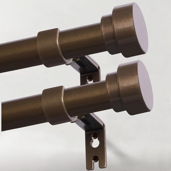 IFELS Heavy Duty Curtain Rods for Windows 72 to 144 Inch, 1 Inch Bronze Curtain by IFELS