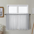 Gwine Light Grey Sheer Curtains 30 Inch Length, Short Light Filtering Voile by Gwine