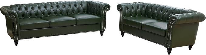 QHITTY 2 Piece Living Room Set, Sectional Chesterfield Sofa Contemporary - Image 9