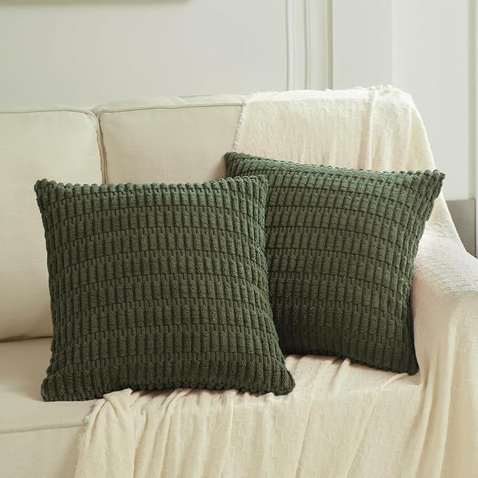 Fancy Homi 4 Packs Boho Olive Green Decorative Throw Pillow Covers 22x22 Inch - Image 6