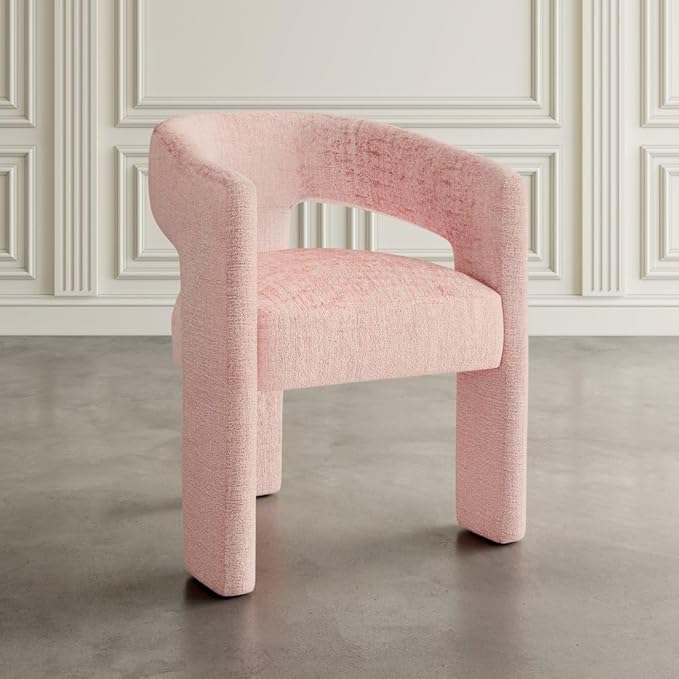 Jofran Gwen Jacquard Upholstered Accent Chair, Modern Luxury Plush Sculptural - Image 8