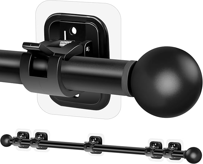 Curtain Rods No Drilling for Windows Set 66 to 120-128 Inch, 5/8 Inch Diameter by Tidisort
