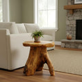 Greenage Cedar Roots Mushroom Accent Stool 12" x 15" x 13.5" Height Natural by Organicwooddesignsexudingvitality