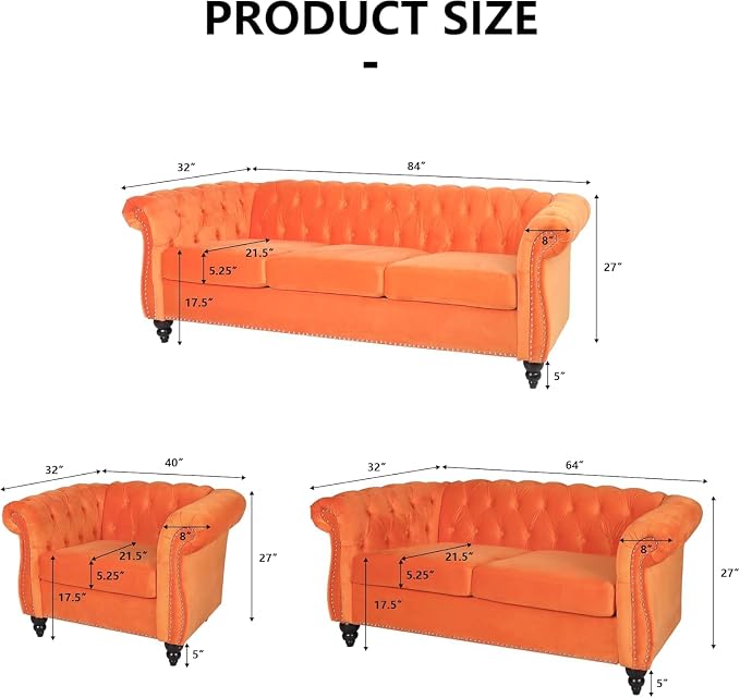 Mid-Century 3 Seater Sofa, Velvet Couch - Image 2