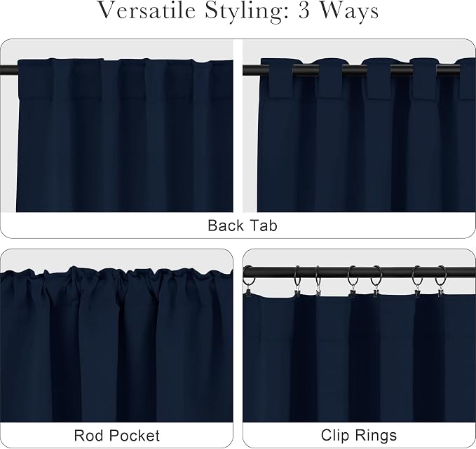 PONY DANCE Navy Curtains for Bedroom - Image 5