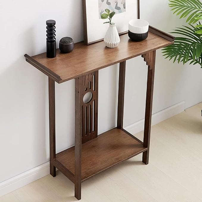 Japanese Style Console Table, Bamboo Accent Table - Image 6