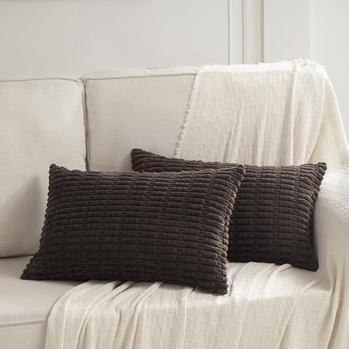 Fancy Homi 4 Packs Boho Dark Brown Decorative Throw Pillow Covers 12x20 Inch - Image 6