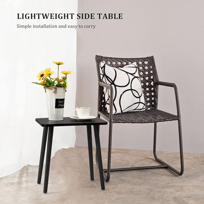 FORAOFUR Black End Tables Set of 2, Modern Boho End Table - Image 5