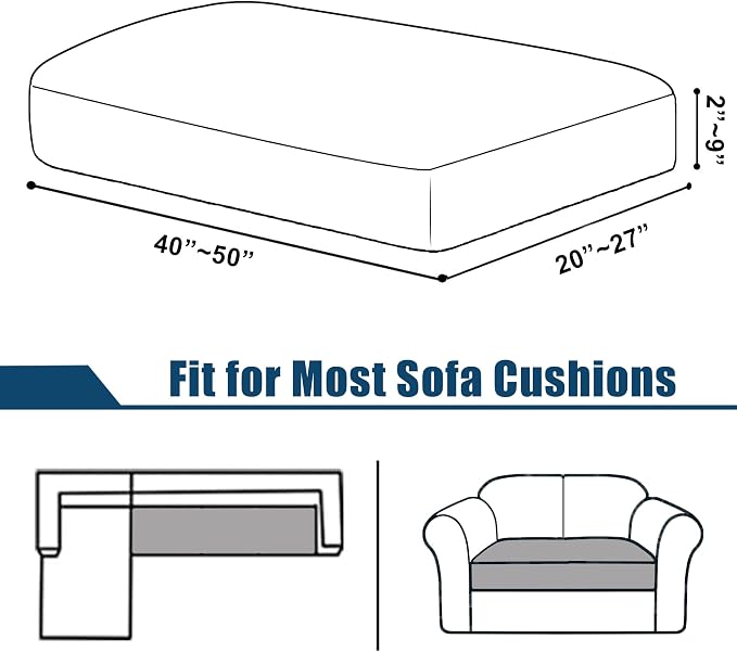 Water Repellent Couch Cushion Cover Loveseat Cover, Stretch Sectional Sofa Seat - Image 4