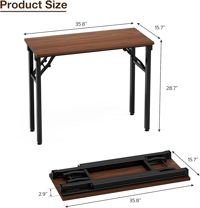 TEMI Small Computer Desk Folding Table - Image 3