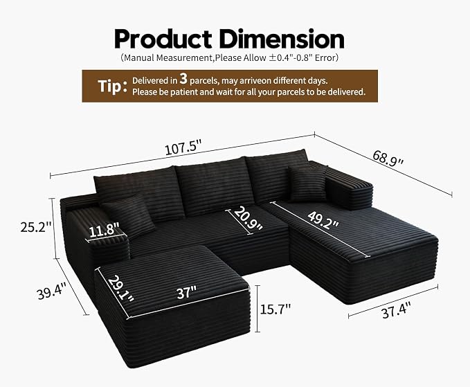 107.5" Cloud Modular Sectional Sofa - Image 2